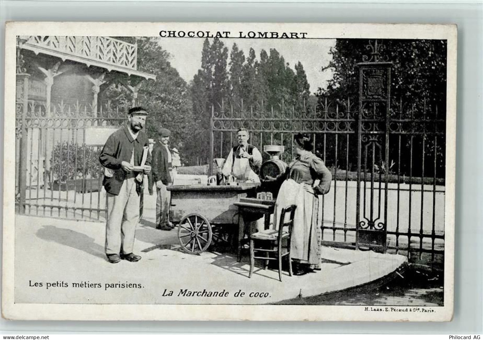 Werbung Chocolat Lombart Serie - Berufe - Le Marchand de coco Schokolade... - 13410614