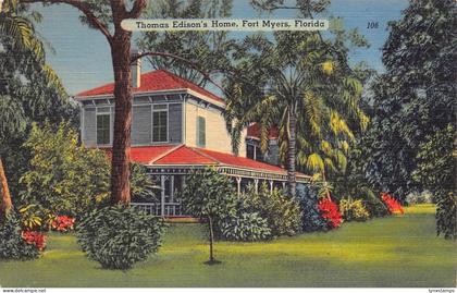 A855 US Thomas Edison's Home Fort Myers Florida postcard