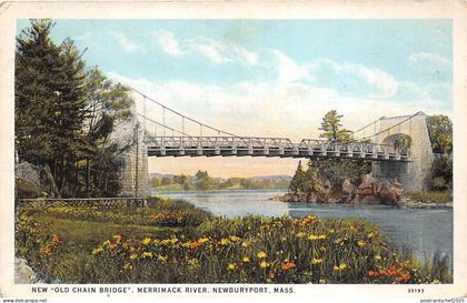 B56228 New Old Chain Bridge Merrimack River Newburyport Mass  usa