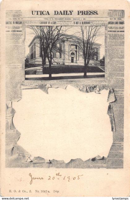 B588 Newspaper Cover US Utica Daily Press New York Passepartout postcard
