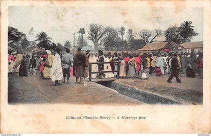 B667 Gambia Banjul Bathurst Gambia River Marriage Feast Natives postcard