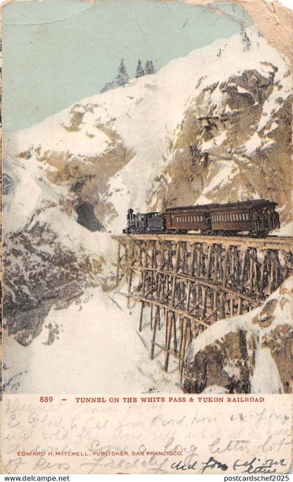 B95983 tunnel on the white pass yukon railroad train usa