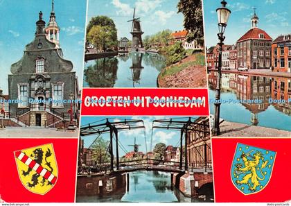 D093985 Groeten Uit Schiedam. Sleding. Multi View