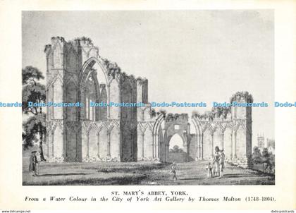 D201380 York St Mary Abbey City of York Art Gallery York Water Colour Series No