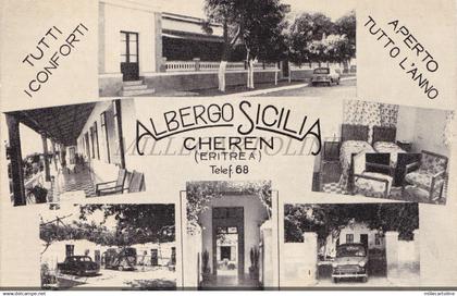 ERITREA - Cheren, Albergo Sicilia, Postcard