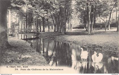 France Rueil-Malmaison Park of Chateau de la Malmaison Castle Swans postcard