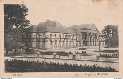GERMANY - Aachen, Kurgarten, Musikhalle 1918 WWI Feldpost Mobile Bahnof