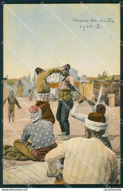 Grecia Greece Salonique Types Ethnic postcard cartolina MT0092
