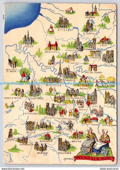 L353610 Orleanais Ile de France. Map. B. D. 1942