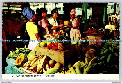 L365680 A Typical Market Scene Castries Noah Arkade Plastichrome 1978