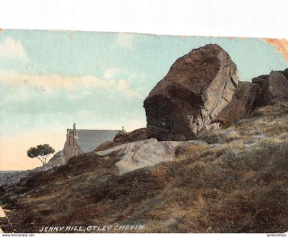 L368 England 1909 Jenny Hill Otley Chevin Cliff Rock vintage postcard