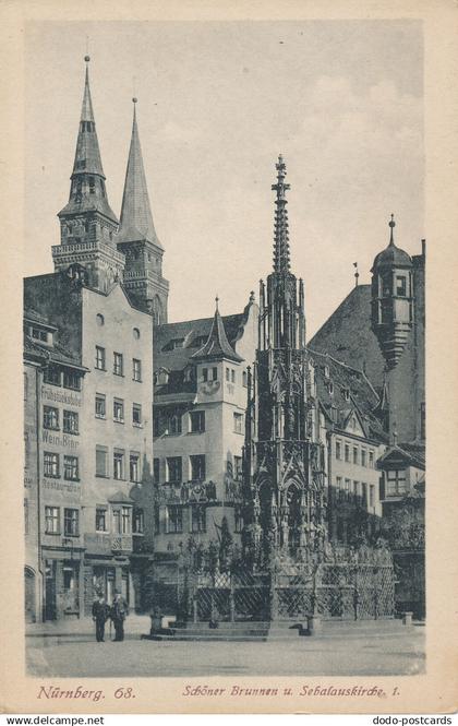 PC31192 Nurnberg. Schoner Brunnen u. Sebalauskirche. J. Velten