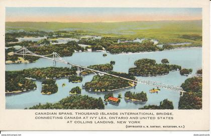 PC33974 Canadian Spans. Thousand Islands International Bridge. A. W. Santway. Va