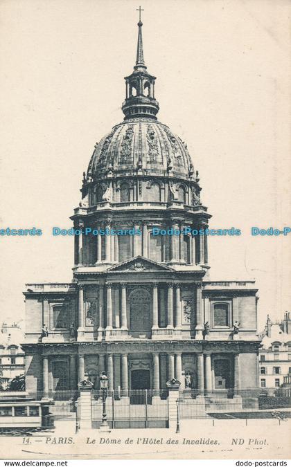 R003519 Paris. Le Dome de l Hotel des Invalides. ND. No 14