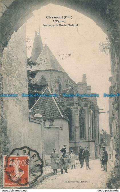 R015083 Clermont. L Eglise vue Sous la Porte Nointel. 1913. B. Hopkins
