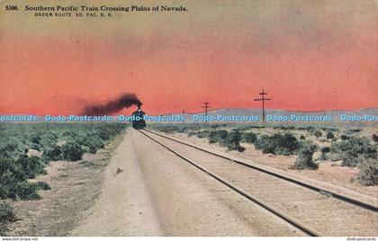 R016482 Southern Pacific Train Crossing Plains of Nevada Ogden Route