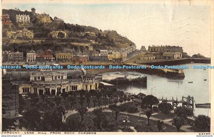 R041991 Torquay Vane Hill from Rock Gardens Photochrom