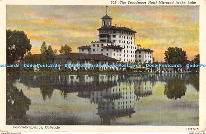 R054051 The Broadmoor Hotel Mirrored in the Lake Colorado Springs Colorado 1946