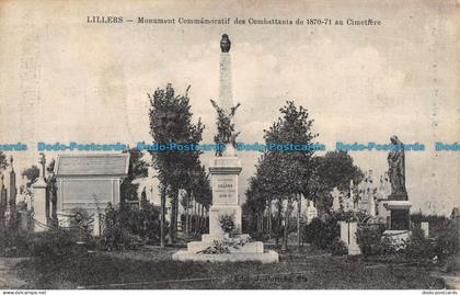 R086890 Lillers. Monument Commemoratif des Combattants de 1870 71 au Cimetrere.