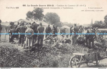 R179817 La Grande Guerre. Combats de Carency. Blesses Allemands Transportes a l