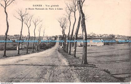 R247523 Samer Vue generale et Route Nationale de Paris a Calais Hermand Bouchez