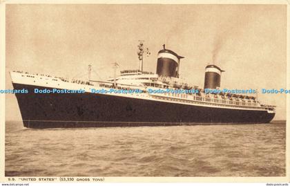 R587876 S S United States Photochrom Flagship of United States Lines Worlds fast