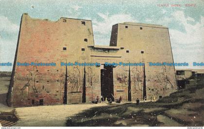 R653777 Edfu. Temple Gates. Postcard