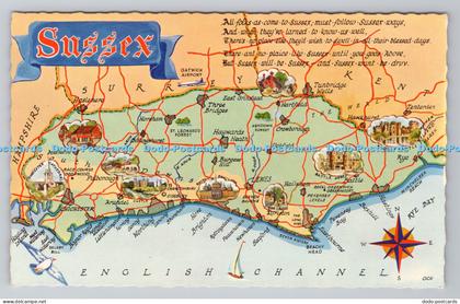 R784315 Map of Sussex D Constance Littlehampton Sussex John T Pullen