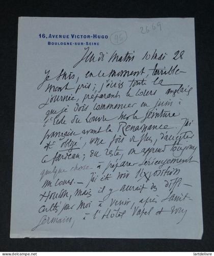 Salomon REINACH - LETTRE AUTOGRAPHE SIGNÉE - Boulogne-sur-Seine - 2 pages - 1928