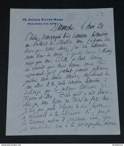 Salomon REINACH - LETTRE AUTOGRAPHE SIGNÉE - Boulogne-sur-Seine - 4 pages - 1928