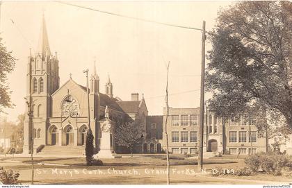 US6063 st mary s cath church grand forks n d real photo   usa