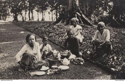 Vreden Indonesia Family Poverty Food Begging Real Photo Postcard