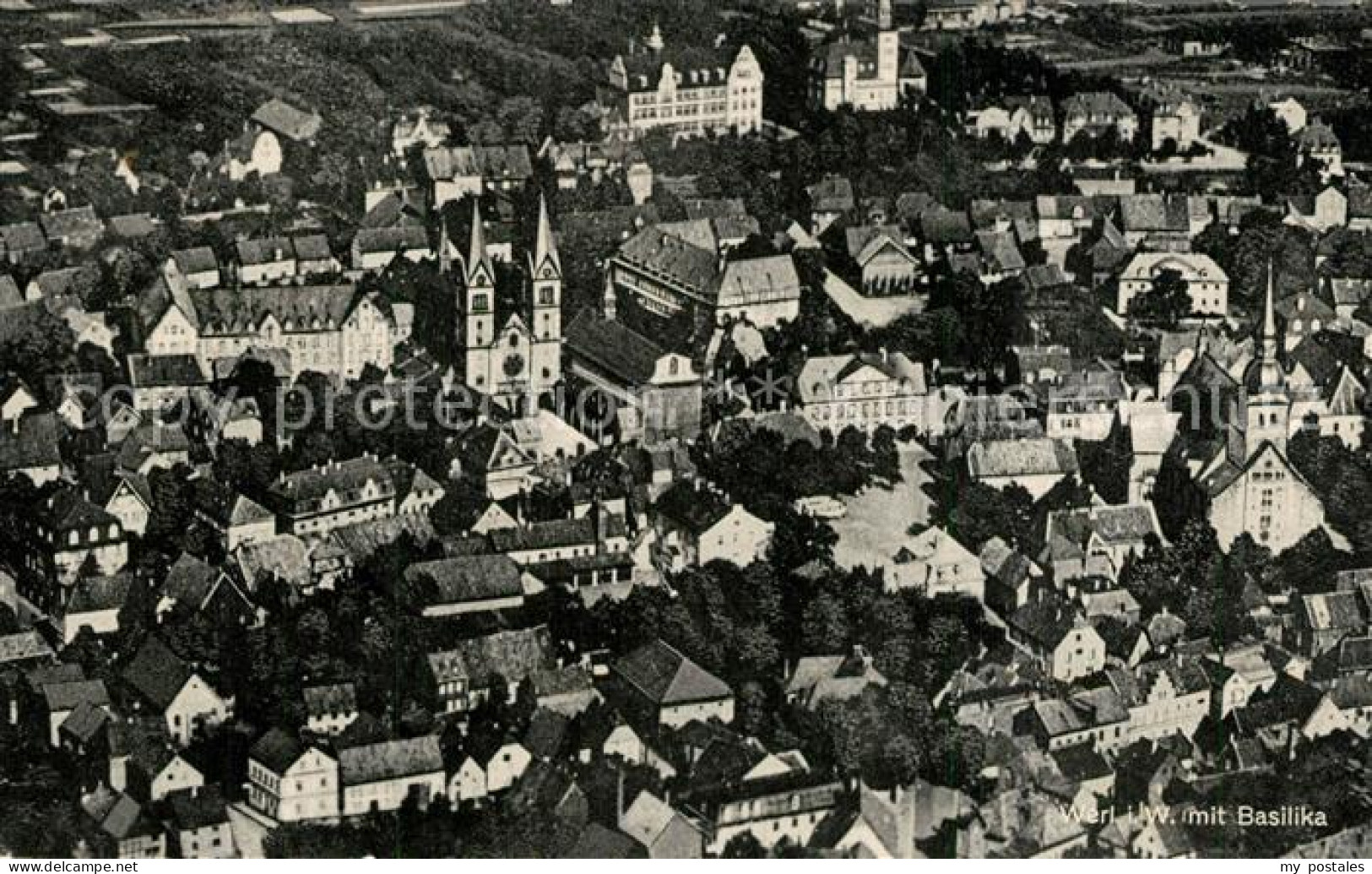 Werl Westfalen Stadtbild mit Basilika Fliegeraufnahme