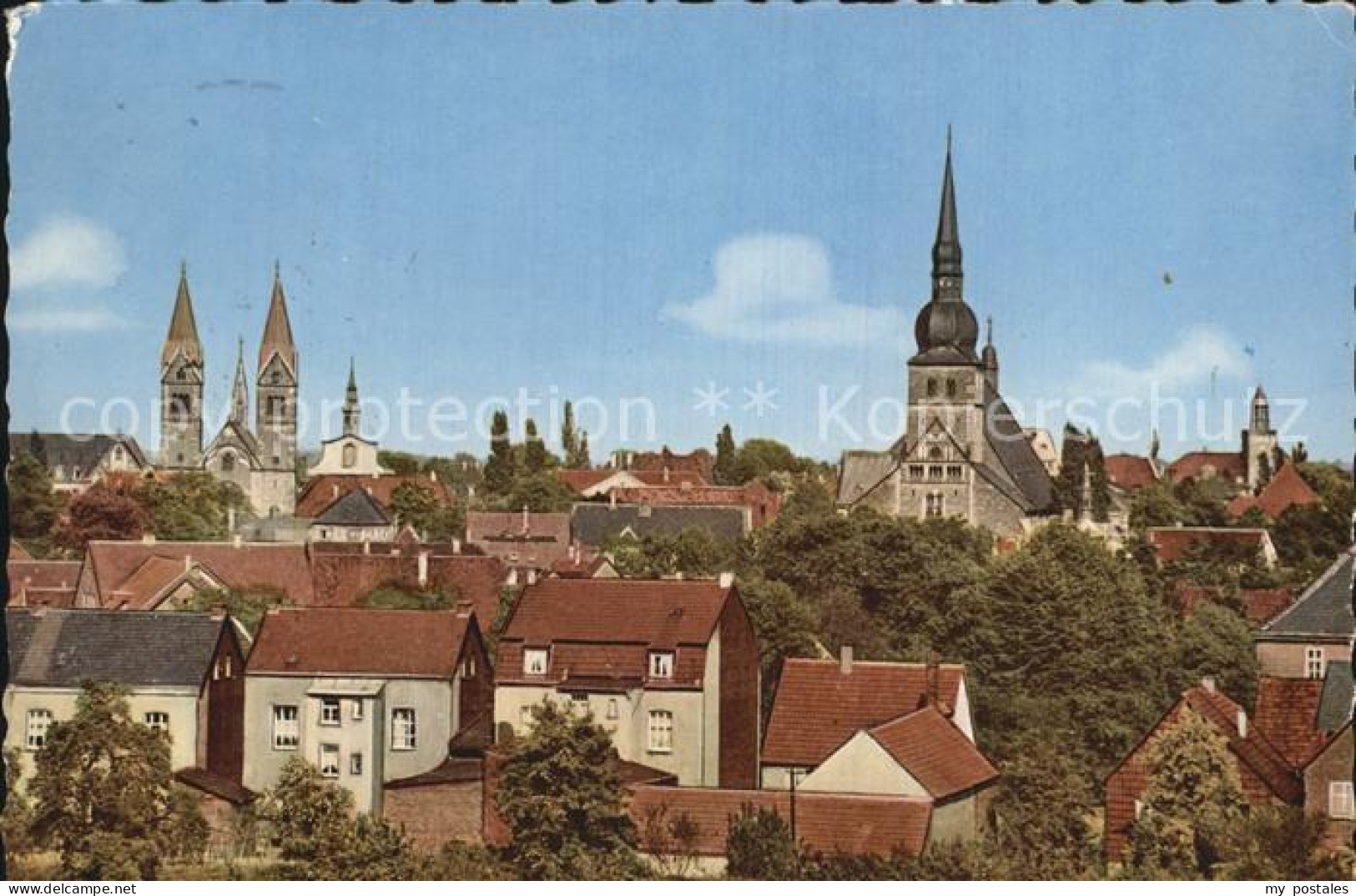 Werl Westfalen Teilansicht mit Kirchen