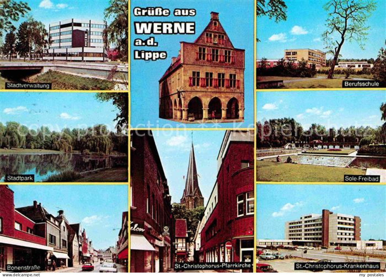 Werne Unna St.-Christophorus-Pfarrkirche Stadtwerwaltung Bonenstrasse Berufsschu