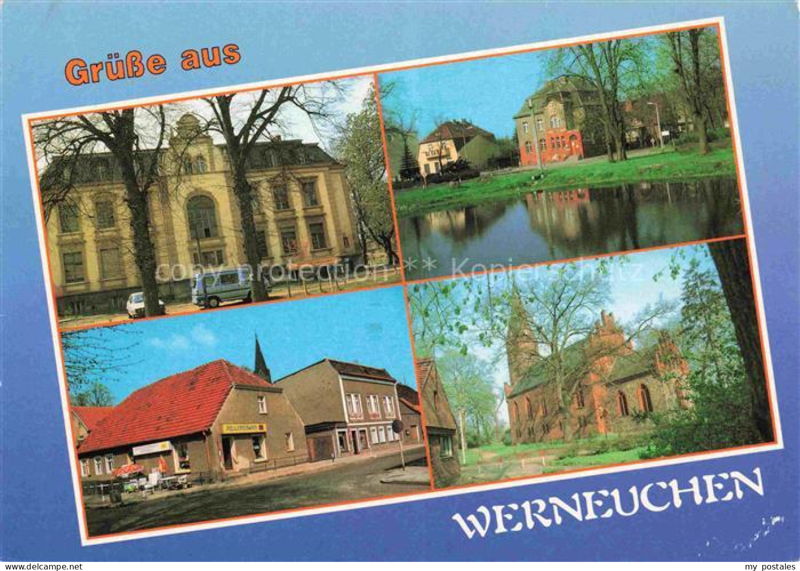 Werneuchen Postamt mit Paddenpuhl Schreibwaren Elsholz Ev Kirche