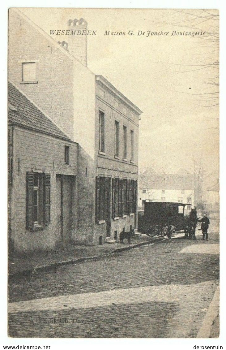 Wesembeek Maison G. De Joncker Boulangerie Ch. Devos [Wezembeek Oppem bakker bakkerij boulanger attelage paard kar]