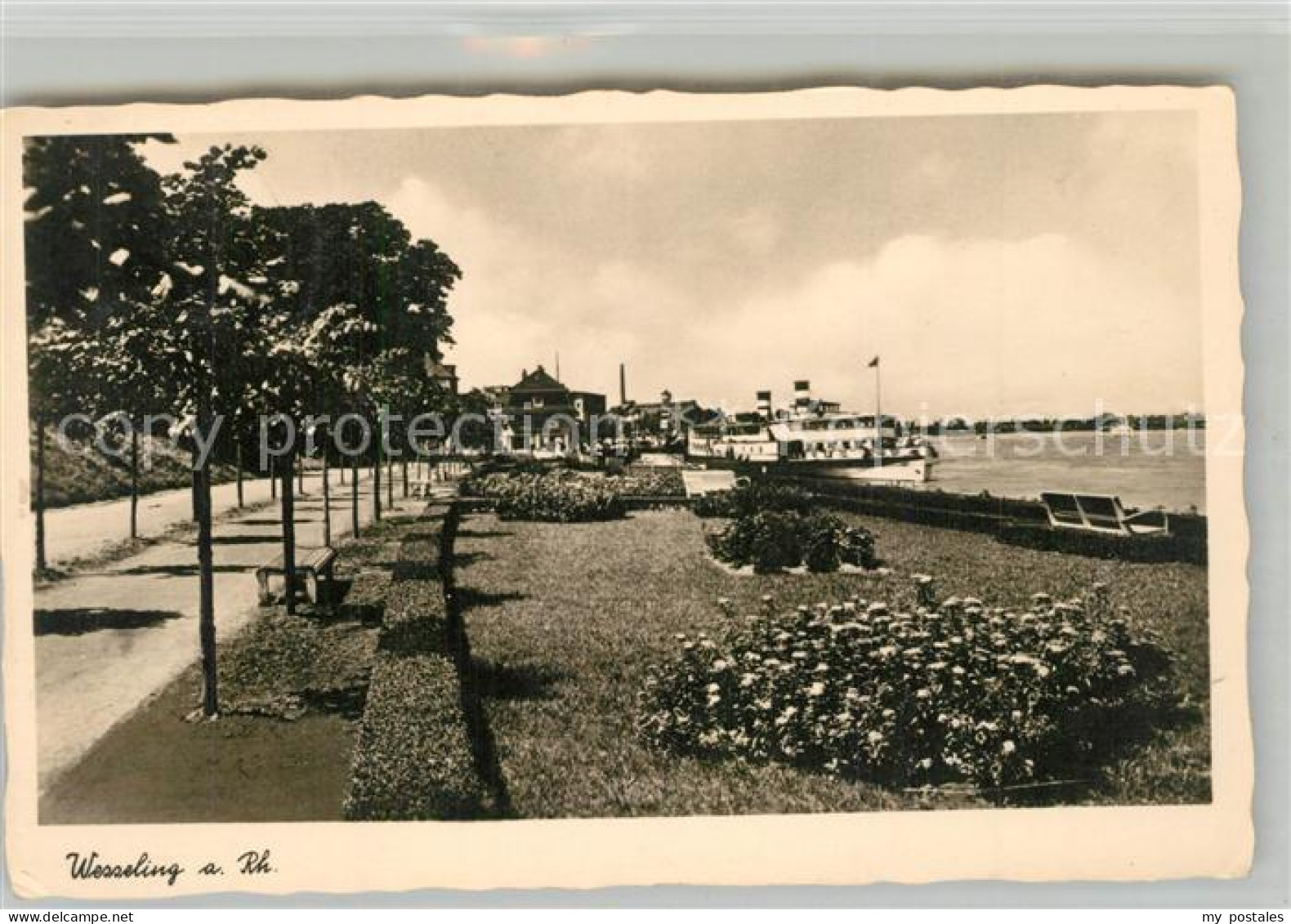 Wesseling Promande Rheinufer Bootsanleger Dampfer