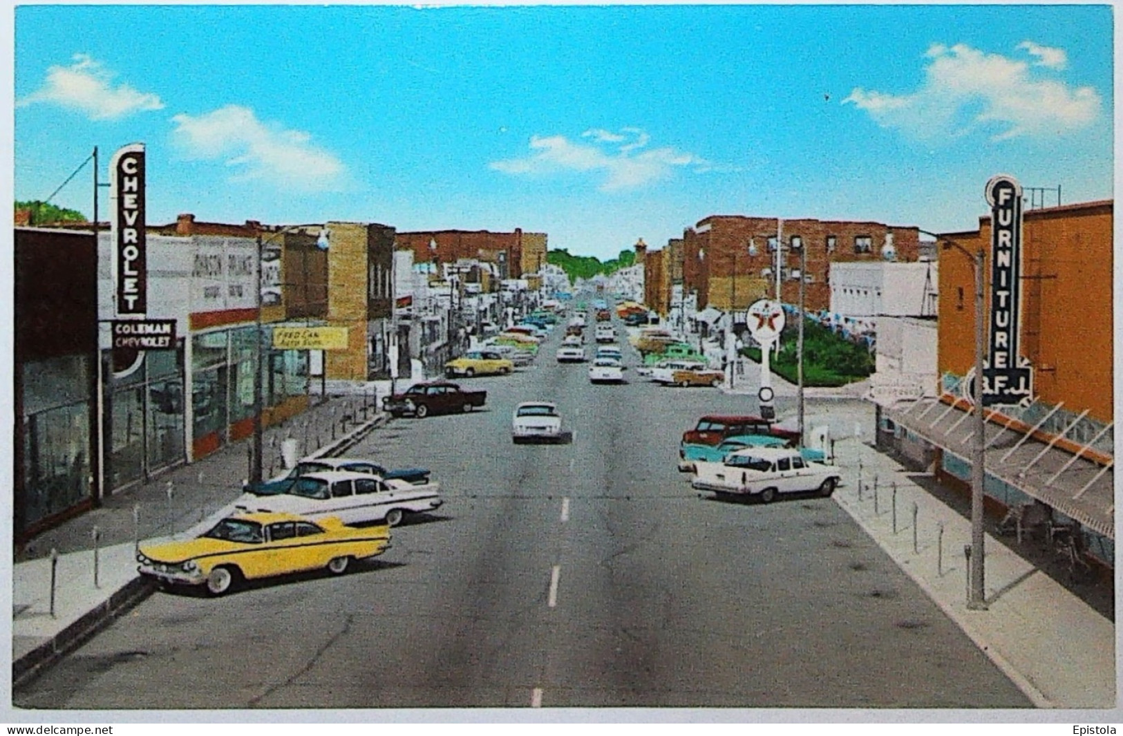 ►  WEST FRANKFORT (Illinois)  CHEVROLET Colleman GARAGE Main Street 1950s