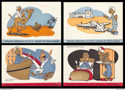 Sahara Occidental - VILLA CISNEROS - Aeropuerto Transoceanico - Serie de 4 Postales - Ed. I.P.A.S.A.