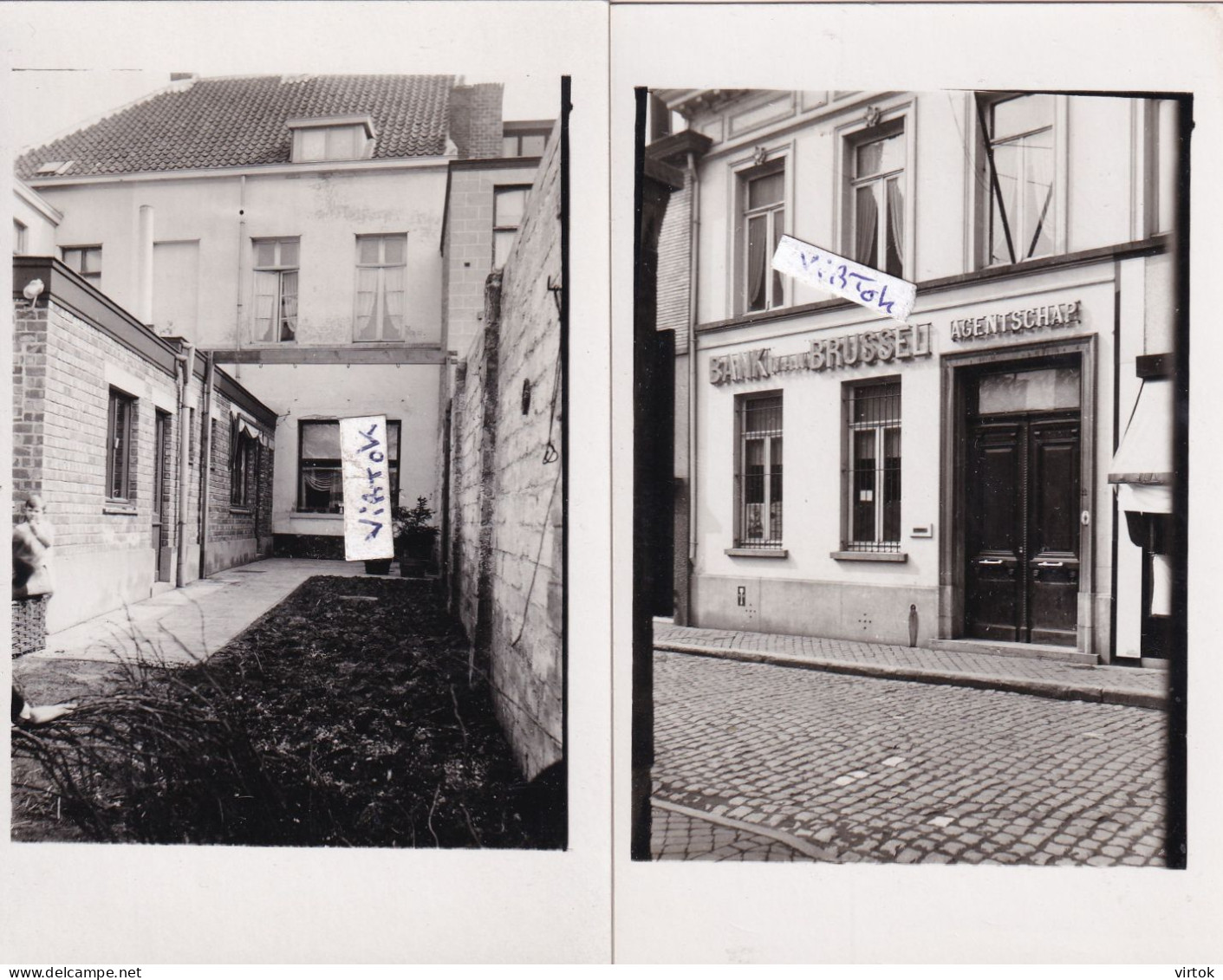 WETTEREN     :  2  foto kaarten   :    Banque de  Bruxelles   (    D'Alost - Aalst  )  -    (  zie scans )