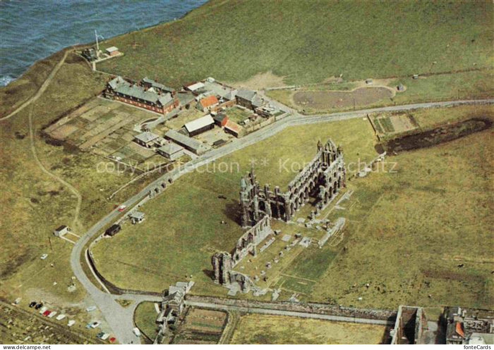 Whitby Abbey Yorkshire UK Whitby-Abbey Abteiruine Klosterruine Fliegeraufnahme K