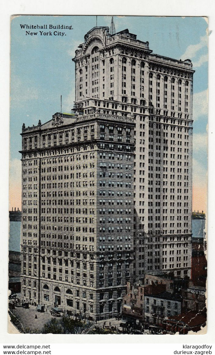 Whitehall Building, NYC old postcard posted posted 1920 to Germany b210526