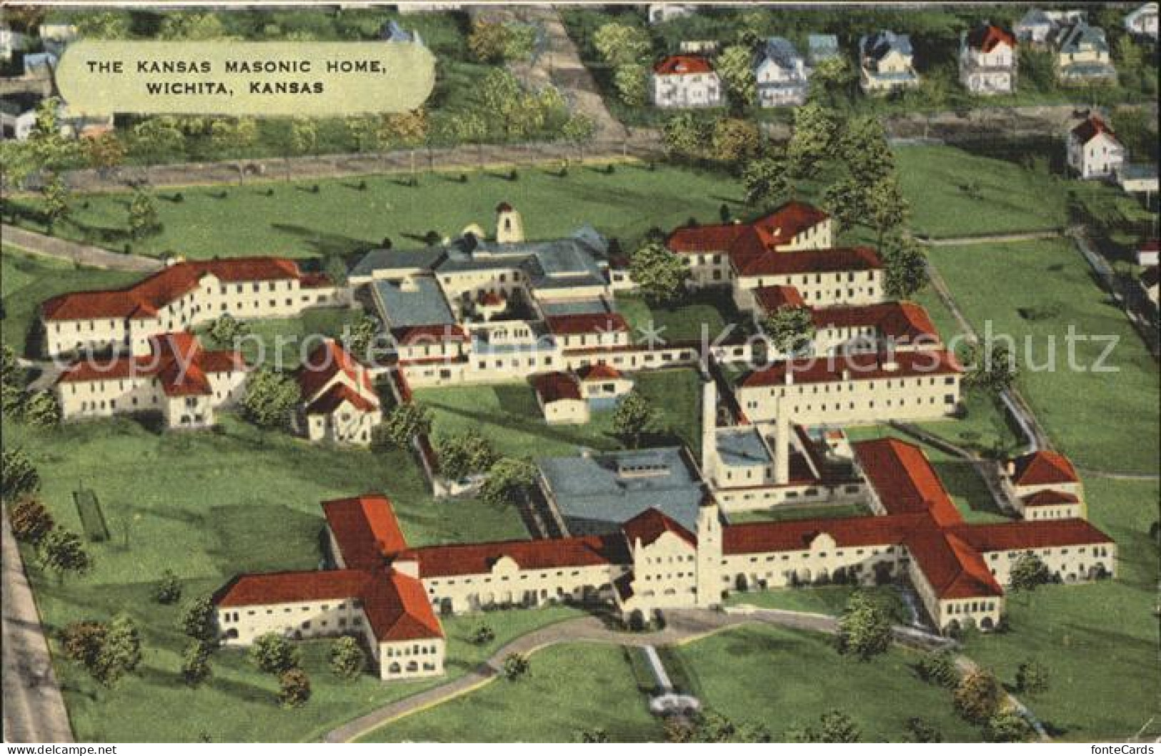 Wichita Kansas Masonic House aerial view