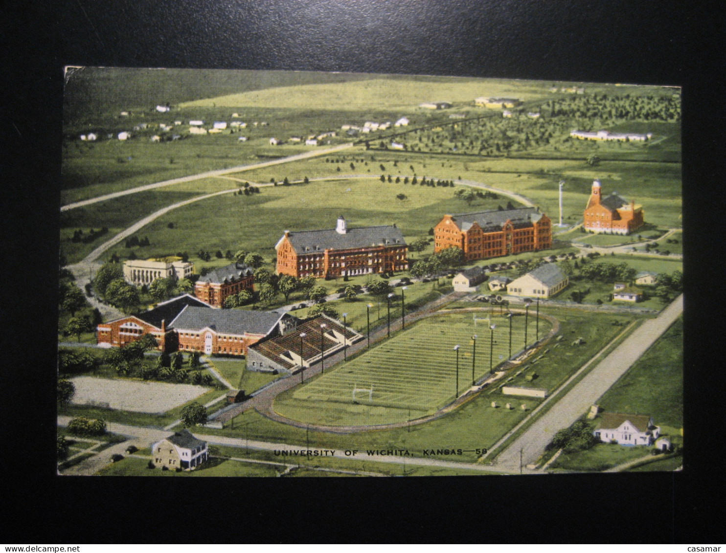 WICHITA Kansas University stadium USA postcard
