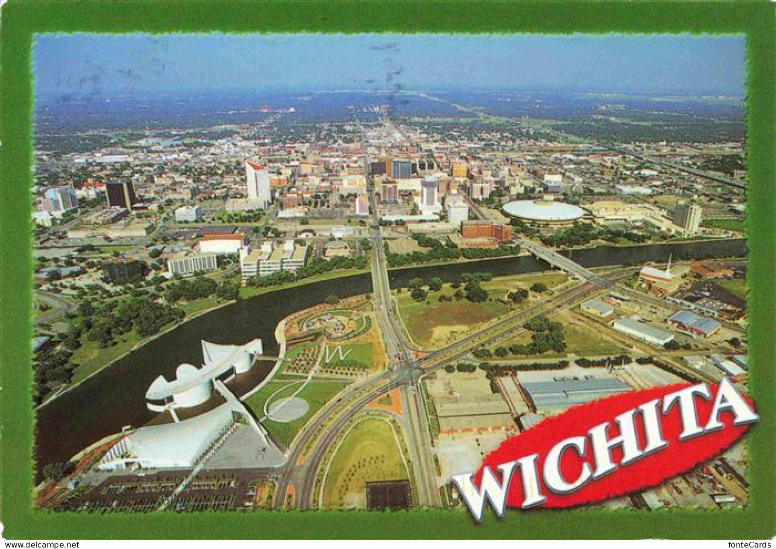 Wichita The skyline of downtown Wichita Fliegeraufnahme