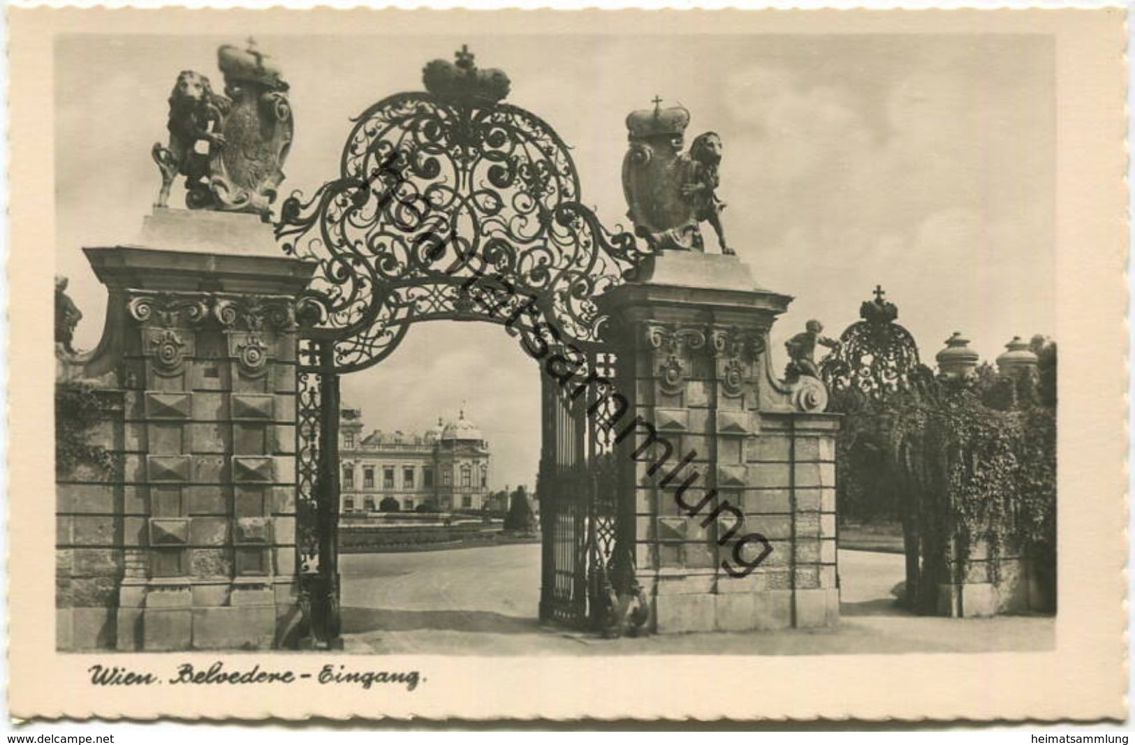 Wien - Belvedere - Eingang - Foto-AK - Verlag W. Kobald Wien