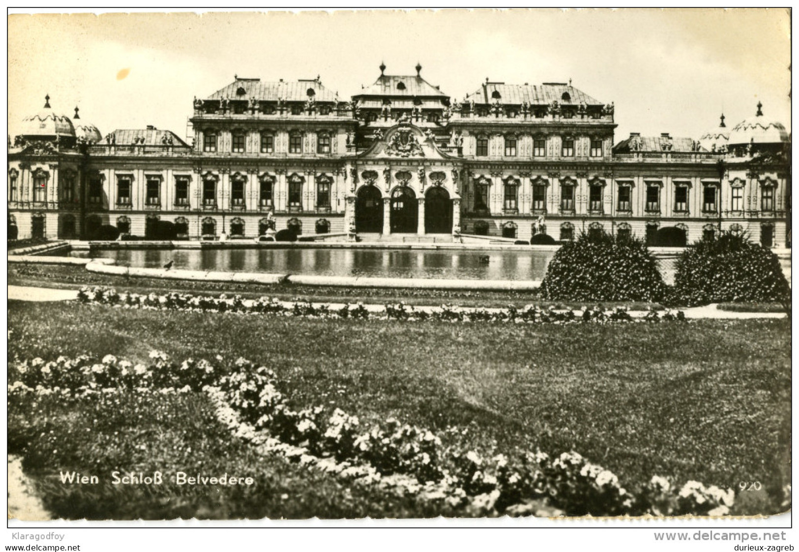 Wien Belvedere old postcard travelled 1960 to Yugoslavia bb