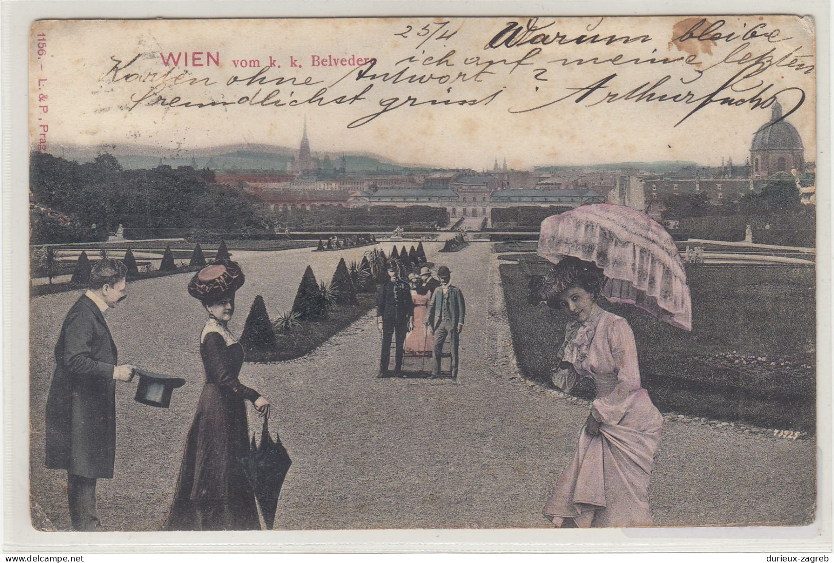 Wien k.k. Belvedere old postcard posted 1905 b230801