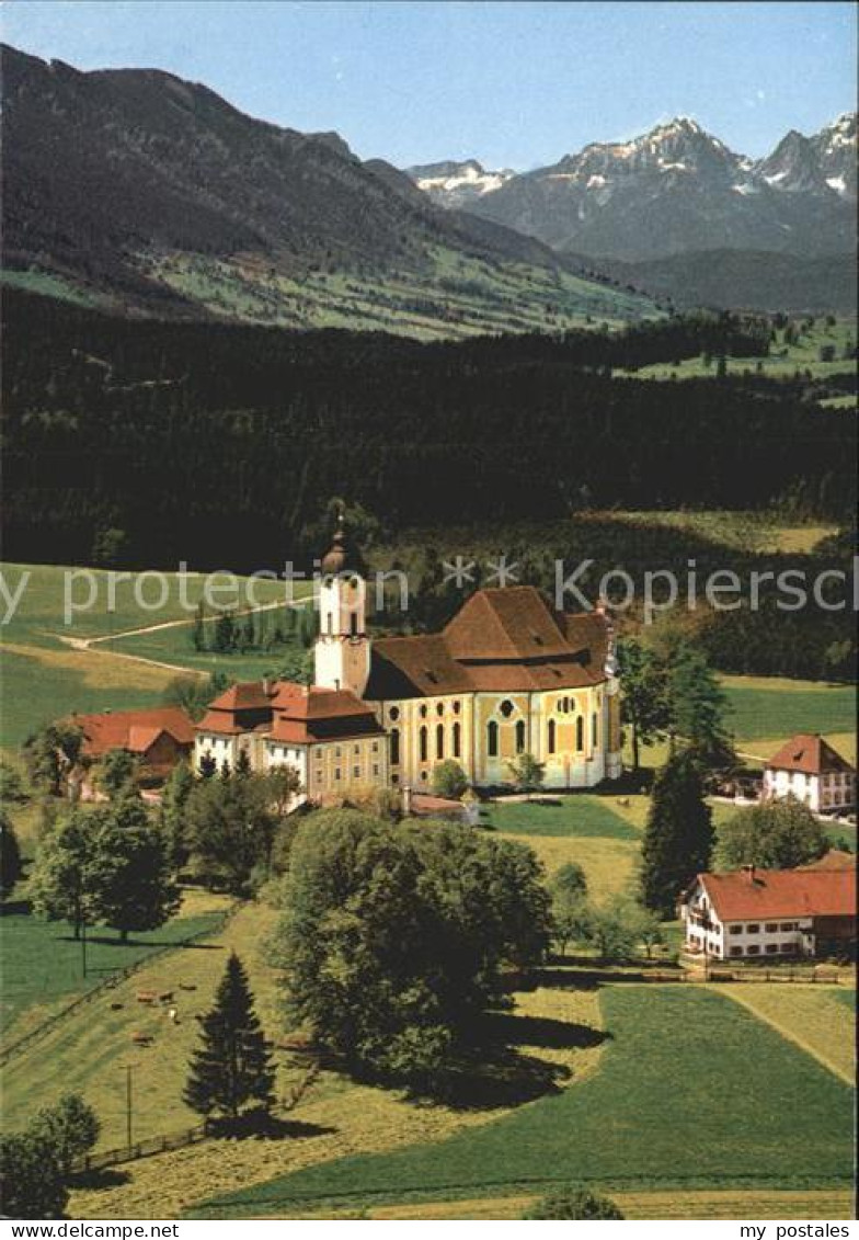 Wies Allgaeu Fliegeraufnahme Die Wies Wallfahrtskirche
